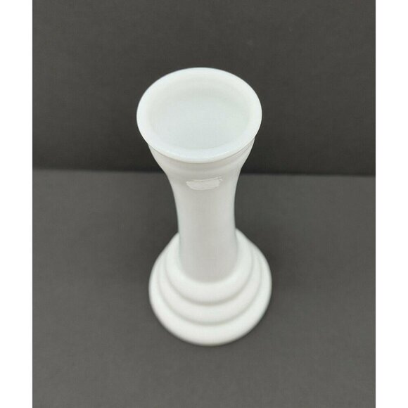 Randall White Milk Glass Vase Pedestal Beehive Base Vintage Art Deco Glassware - Picture 2 of 5